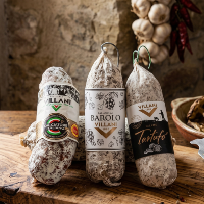 Selection of Salami: Italian Cacciatore DOP, Truffle, Barolo Taste of Italy